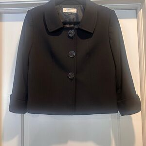 Women’s Size 10 Tahari Arthur S Levine Black Blazer With 3 Hidden Snap Buttons